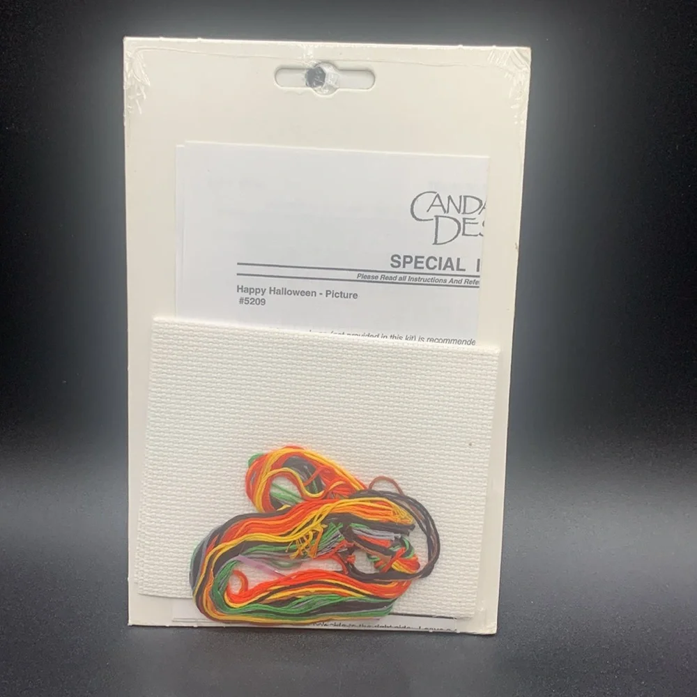 Candamar Designs Happy Halloween Cross Stitch Kit Black Cat Pumpkin No. 5209 - Picture 2 of 4